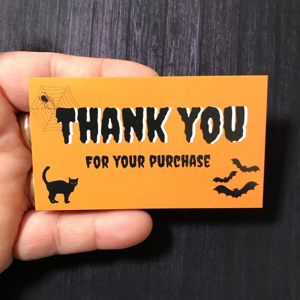 🎃 4x$20 //30 thank you glossy Halloween cards 3.5x2